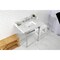 Kingston Brass 36 Carrara Marble Console Sink with Stainless Steel Legs, Marble WhitePolished Chrome LMS36M8SQ1ST - alternate 3